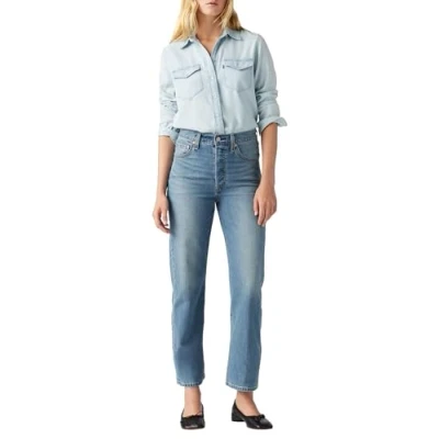Abbildung von Levi&#039;s Ribcage Straight Ankle Jeans Leg, Damen, Größe: 33x29, Dark blue denim