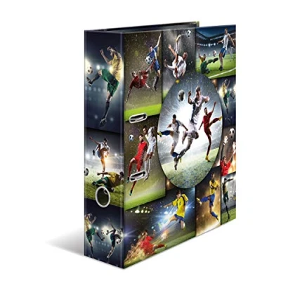 Abbildung von HERMA Ordner A4 Fussball Set, 10 Stück, 7 cm breit, Kinder Ringordner mit Sport Motiv, bunter Aktenordner Innendruck für Jungen und Mädchen