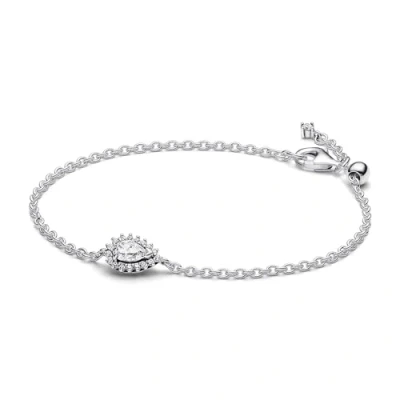 Abbildung von PANDORA Timeless Funkelndes Birnen Kranz Gliederarmband aus Sterling Silber mit Cubic Zirkonia, Kollektion, 18cm, 593001C01 18