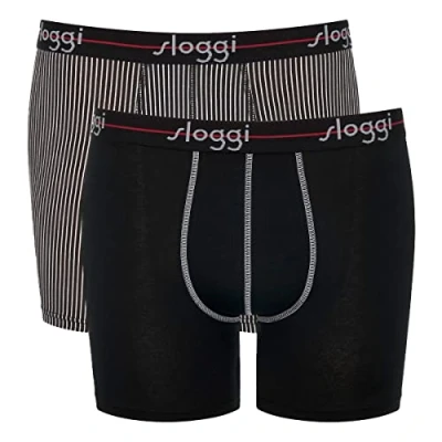 Abbildung von Sloggi 2ER Packstart C2P BOX Panties, Herren, Größe: Small, Schwarz dunkelgrau