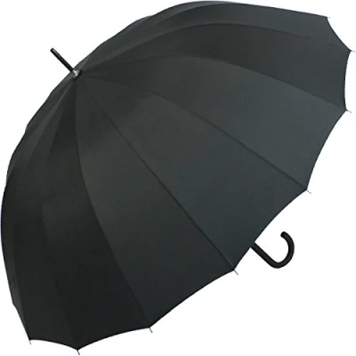 Abbildung von iX brella Stockschirm 16teilig Full Fiber mit Automatik super stabil schwarz 105cm