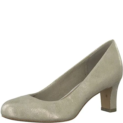 Abbildung von Jana Damen Pumps Elegant Kleiner Absatz Weite H Mehrweite, Gold (Gold Met Str 1), 37 EU
