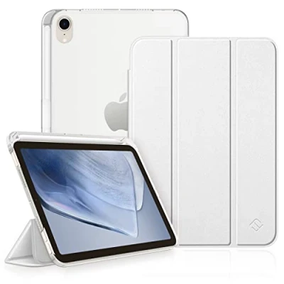 Abbildung von Fintie Hülle für iPad Mini 7 (A17 Pro) 2024 / 6. Generation 2021 8.3 Zoll mit Pencil Halter, Ultradünn Leichte Schutzhülle transparenter Rückseite Abdeckung, Auto Schlaf/Weck, Silber