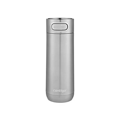 Abbildung von Contigo Luxe Autoseal Thermobecher, Edelstahl Reisebecher, Isolierflasche, auslaufsicherer Becher, spülmaschinenfest, Kaffeebecher mit Easy Clean Deckel BPA frei; Stainless Steel, 470 ml