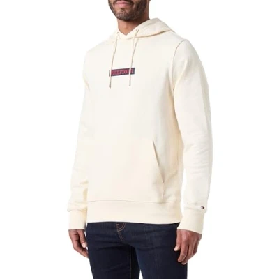Abbildung von Tommy Hilfiger Herren Hoodie Monotype mit Kapuze, Weiß (Calico), S