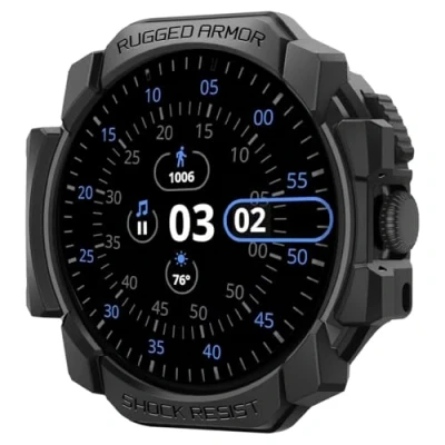 Abbildung von Spigen Rugged Armor Hülle Kompatibel mit Google Pixel Watch 3 45mm (2024) Matt Schwarz