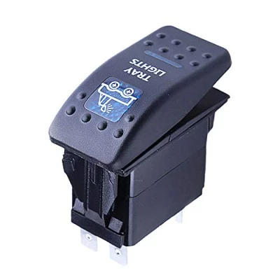 Abbildung von Mintice 12V KFZ Blau LED Licht Beleuchtet Wippenschalter Kippschalter Auto Armaturenbrett Schalter Tray Light