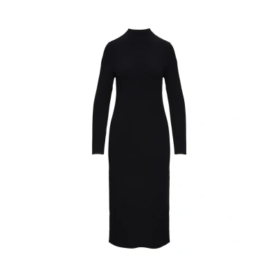Abbildung von s.Oliver BLACK LABEL Strickkleid, 3/4 lang, mit Stehkragen