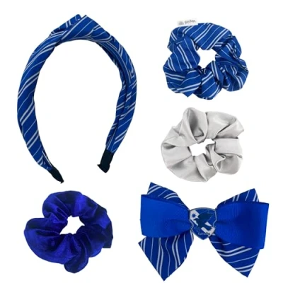 Abbildung von Harry Potter Haarschmuck für Mädchen, Ravenclaw Design, Inklusive Haargummis, Schleifenclip und Stirnband, Hogwarts Geschenk Blau