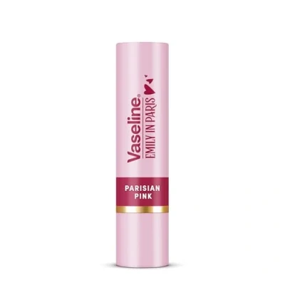 Abbildung von Vaseline LP Lippenbalsam mit Farbe, Emily Parisian Pink, 3 g, 24 Stunden Feuchtigkeitsversorgung 9% Vaseline, intensives Rosa