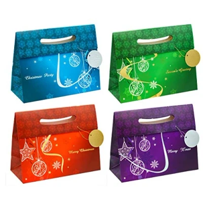Abbildung von TSI Geschenktaschen mit Hot Stamping WEIHNACHTEN ELEGANT, Größe: Groß quer (HxBxT 26 x 32 13,5 cm), 12er Packung, Art. Nr. 86417