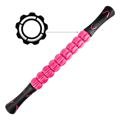 Abbildung von Massageroller Muskel Roller Stick Ultraportabel Massagegerät Tiefenmassagerolle für Triggerpunkte Entlastung Muskelkater Physiotherapie （Rosa）
