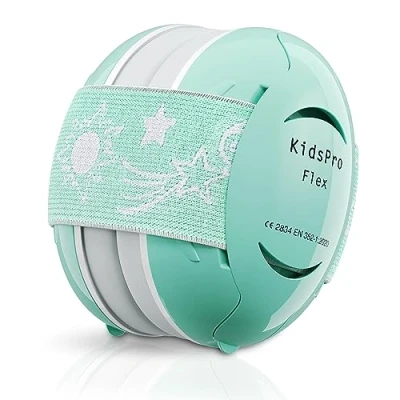 Abbildung von Senner ® KidsPro Flex Kapselgehörschutz Gehörschutz Kleinkind Hochwertiger Lärmschutz mini &amp; flexibel Baby Ohrenschützer ideal für Alltag, Feste Feiern, Sport Musikevents, Türkis