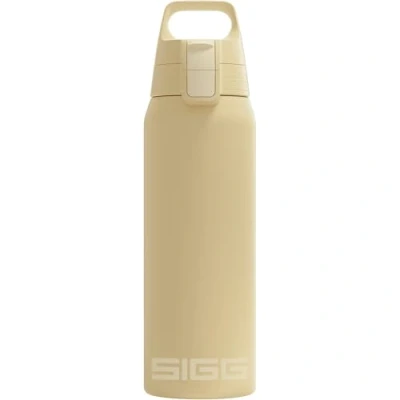 Abbildung von SIGG Isolierte Trinkflasche Thermosflasche Shield Therm One Opti Yellow kohlensäurehaltige Getränke Auslaufsicher Spülmaschinenfest BPA frei 90% recycelter Edelstahl Hellgelb 0,75L