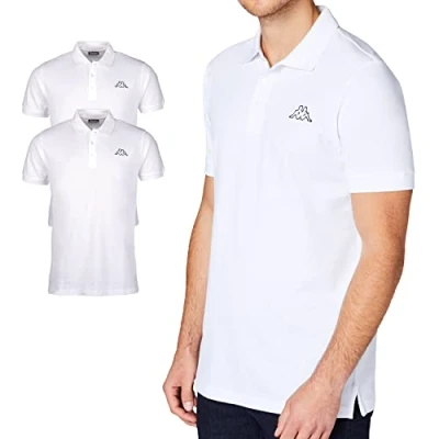 Abbildung von Kappa Herren Polo Shirt VENIST im 2er Pack Hemd mit Logodruck Basic Poloshirts für Männer Kurzarm Sport, Freizeit und Büro XL, Asphalt