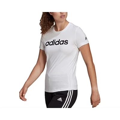 Abbildung von adidas Sportswear Essentials SLIM Tshirt print, Damen, Größe: XXS, White/black