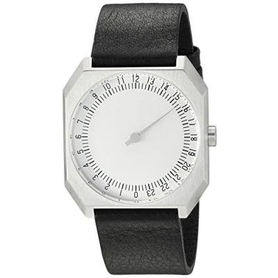 Abbildung von slow Jo 05 Black Leather, Silver Case, Dial Analog Leder Schwarz