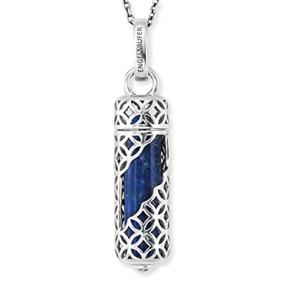 Abbildung von Engelsrufer Damen Halskette aus Sterling Silber mit austauschbarem Kraftstein Anhänger Lapislazuli Größe M Karabinerverschluss in drei Längen verstellbar nickelfrei