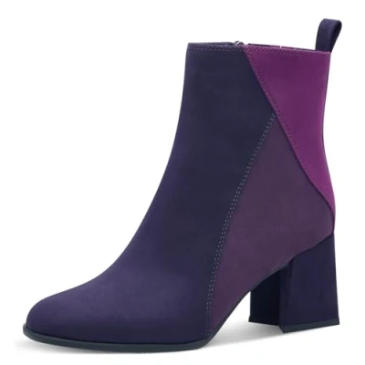 Abbildung von MARCO TOZZI Damen Stiefeletten mit Absatz Elegant Reißverschluss, Lila (Purple Comb), 38 EU