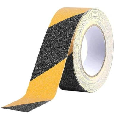 Abbildung von QitinDasen 10 M X 5 cm Schwarz Gelb Anti Rutsch Klebeband, Selbstklebend Antirutsch Hoher Traktion Sicherheitsband, für Drinnen und Draußen (1 Rolle)