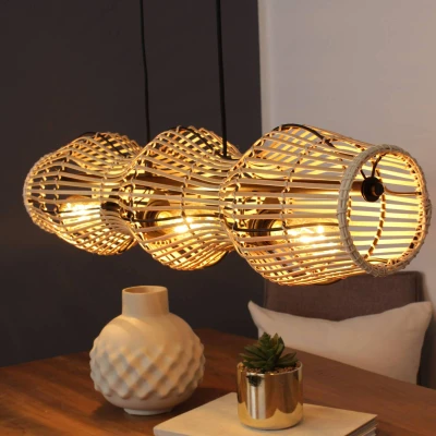 Abbildung von ECO LIGHT Pendelleuchte »Bamboo«, 3 flammig, Leuchtmittel E27 ohne