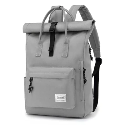 Abbildung von TAN.TOMI Laptop Rucksack, Rucksack Tasche 15,6 Zoll, Damen und Herren weit öffenbar, Rolltop wasserdicht, Backpack Daypack für Schule, Fahrradfahren, Freizeit Reise.