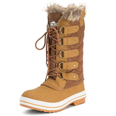 Abbildung von Polar Womens Snow Boot Nylon Tall Winter Waterproof Warm Rain Tan/Tan 38 ZZCD0028