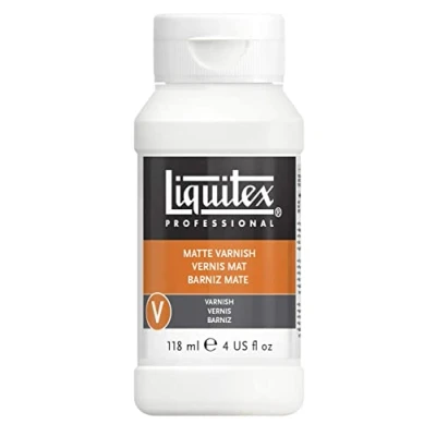 Abbildung von Liquitex 5204 Professional matter Firnis, Schlussfirnis für Acrylfarben seidenmatte Oberfläche, nicht gilbend, alterungsbeständig, schnell trocknend, Archivqualität 118ml Flasche, Farblos