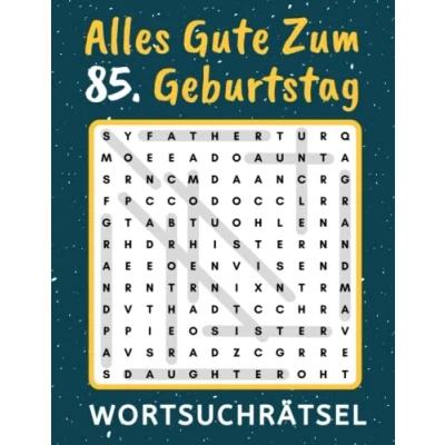 Abbildung von 85 geburtstag Alles Gute zum 85. Wortsuchrätsel: 60 Rätsel mit Lösungen Kleines Rätselbuch Verschenken Geburtstagsgeschenk für Frau Mann Geschenke