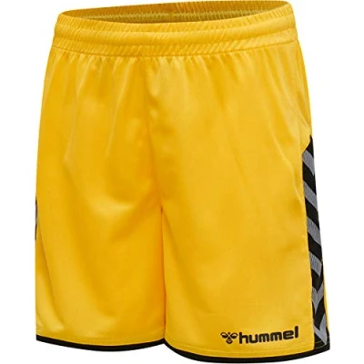 Abbildung von Hummel Hmlauthentic kurze Sporthose für Kinder, Größe: 164, Sports yellow/black