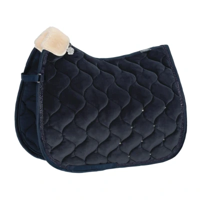 Abbildung von Eskadron Schabracke Platinum Pure Velvet Crystal Dressur Navy Warmblut