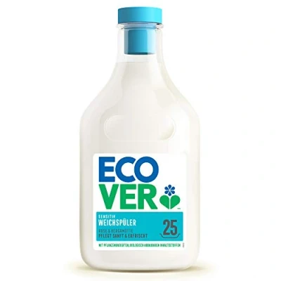 Abbildung von Ecover Weichspüler Rose &amp; Bergamotte (750 ml / 25 Waschladungen), mit pflanzenbasierten Inhaltsstoffen, ökologischer für weiche und duftende Wäsche
