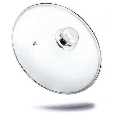 Abbildung von Kerafactum Topfdeckel Deckel aus Glas spülmaschinenfest hitzebeständiger Universaldeckel für Topf und Pfanne gehärtetes Qualitätsglas Glasdeckel Dampfloch hochwertiger Griff Edelstahl (12 cm)