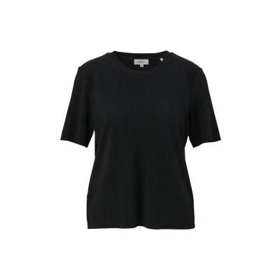 Abbildung von s.Oliver MIT Plisseefalten Tshirt print, Damen, Größe: 38, Schwarz
