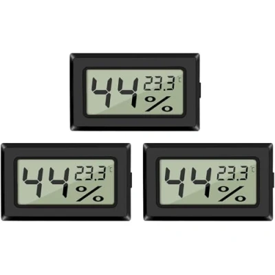 Abbildung von EEEKit 3er Pack Hygrometer Thermometer, LCD Digital Mini Temperatur und Feuchtigkeitsmesser für Gewächshaus Büro(Schwarz)