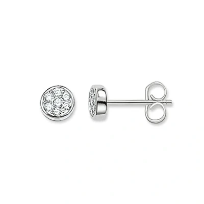 Abbildung von Thomas SABO Sparkling Circles Ohrringe, Damen, Größe: One Size, Silberfarben/weiß