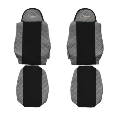 Abbildung von F CORE Elegance FX05 GRAY Sitzschonbezug grau Mit Motiv Eco Leder vorne