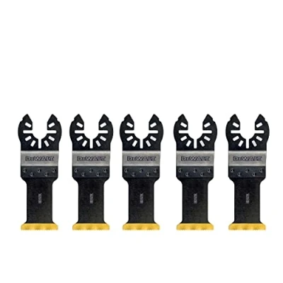 Abbildung von Dewalt 5er Pack Titan Metall Sägeblatt DT20727 (passend für Multi Tool DWE315, DCS355 u. gängige oszillierende Werkzeuge, 43x30 mm, zum Einsatz in Holz, Metall, Holz mit. Nägeln, Kunststoff)