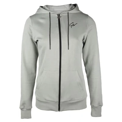Abbildung von Gorilla Wear Pixley Zipped Hoodie hellgrün leicht funktionell Oberteil Pullover mit Logo Reissverschluss zum Sport Alltag Freizeit Workout Training bequem atmungsaktiv aus Baumwolle Polyester, XS