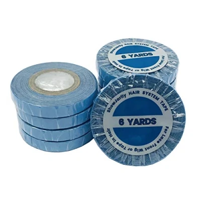 Abbildung von ShowJarlly Doppelseitiges Klebeband Tape Extensions klebeband, Für Perücke &amp; Haarverlängerungen, 1 Rolle Blau, Packband mit Lace Ansätzen Spitze Vorne Unterstützung Bandrolle 0.8cm * 6Yards