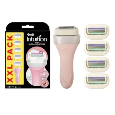 Abbildung von Wilkinson Sword Intuition Ultra Moisture Rasierer Pack mit 5 Nachfüllpackungen, Pink, 6 Stück (1 Packung)