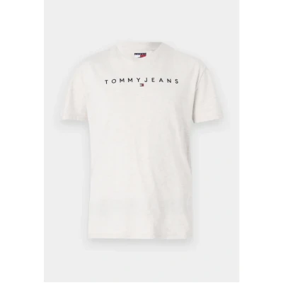 Abbildung von Tommy Jeans Linear LOGO TEE Tshirt print, Herren, Größe: 60, Oat marl