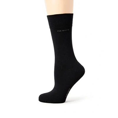 Abbildung von Camano Unisex 2er Pack einfarbige Socken mit verstärkten Zehen und Fersen Damen &amp; Herren Strümpfe, Gr. 35 38, Schwarz (black 05)