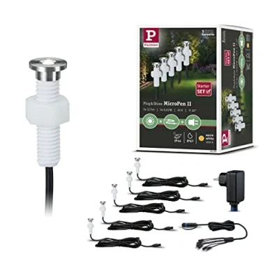 Abbildung von Paulmann 93695 Plug &amp; Shine LED Außenleuchte EBL Set MicroPen II IP67 3000K incl. Driver Einbauleuchte Einbaustrahler Ausseneinbauleuchte, 4.596 x 1.5 cm, Warmweiß