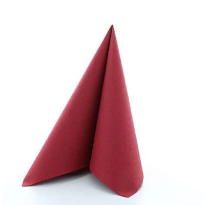 Abbildung von Mank Airlaid Servietten 40x40 cm, Dunkelrot, weinrot Premium Einweg Serviette, Papierservietten stoffähnlich Hochzeitsdeko Hochzeit 50 Stück Bordeaux rot