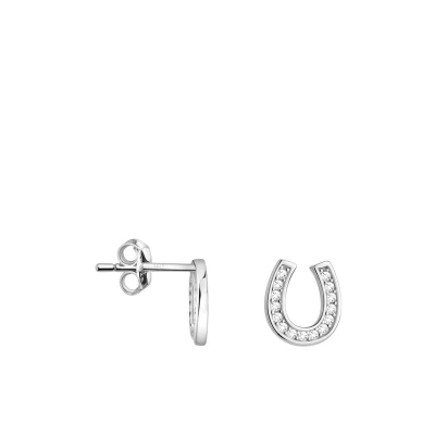 Abbildung von SOFIA MILANI Damen Ohrringe 925 Silber mit Zirkonia Steinen Hufeisen Ohrstecker 20728