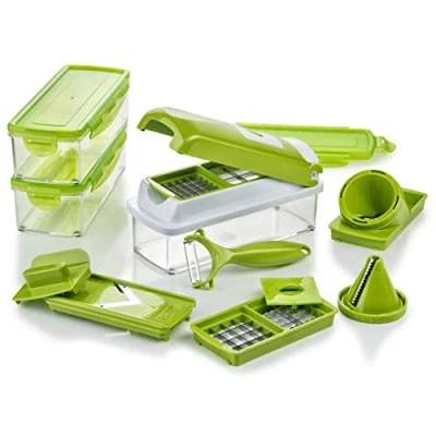 Abbildung von Genius Nicer Dicer Smart Julietti (16 Teile) Gemüseschneider Spiralschneider Multifunktionsschneider Mandoline Zerkleinerer manuell zum Schneiden Würfeln Hobeln Schälen Julienne
