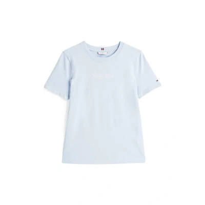 Abbildung von Tommy Hilfiger Script TEE Tshirt print, Damen, Größe: XXS, Breezy blue