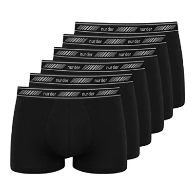 Abbildung von Nur Der Herren 6er Pack Cotton 3d flex Aus Baumwolle Enge Boxershorts Bewegungsfreiheit Männer Unterhosen Boxer, Schwarz, M EU