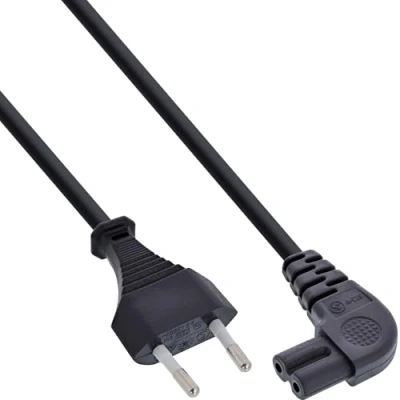 Abbildung von InLine® 16650Z Netzkabel, Netzstecker auf Euro 8 C7 Stecker, gewinkelt, 0,3m